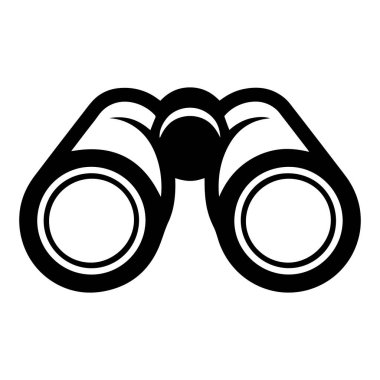 Beyaz arkaplanda izole edilmiş dürbünler, görüntüleme için optik araç