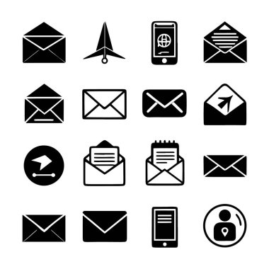 Web ve uygulama tasarımı için e- posta simgesi beyaz arkaplanda izole edildi