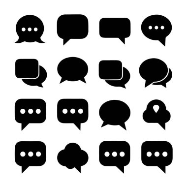 Konuşma balonu simgesi web ve uygulama tasarımı için beyaz arkaplanda izole edildi