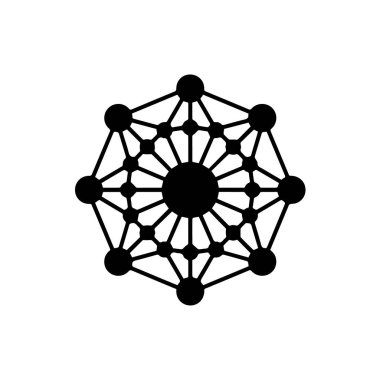 Ağ bağlantısı için birbirine bağlı nokta ve çizgilerle Geometrik kar tanesi veya yıldız patlaması deseni