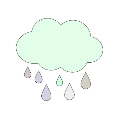 Yağmur damlası ikonlu bulut, hava durumu konsepti