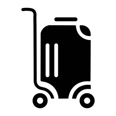 Seyahat, tatil, bagaj, yolculuk ve kişisel eşya taşımayı sembolize eden vektör sarma ikonu