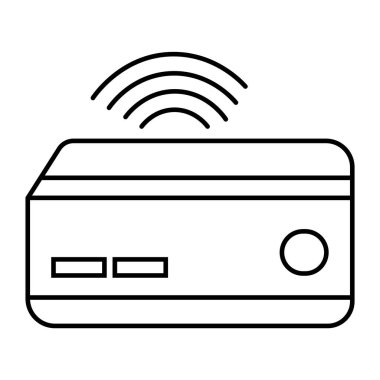 Bağlantısız NFC Ödeme Simgesi Kablosuz Ödeme, Ödenecek Tap, Dijital İşlem ve Modern Fintech Teknoloji Sinyali