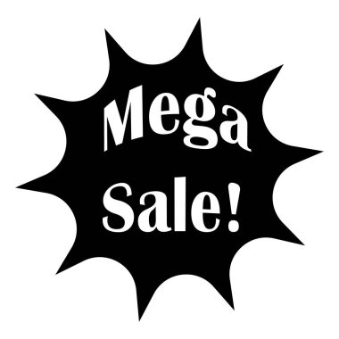 Mega Satış Yıldız patlaması Simgesi Satılık Promosyon ve İndirim Alarmı Özel Anlaşma Duyurusu için Cesur Pazarlama Rozeti