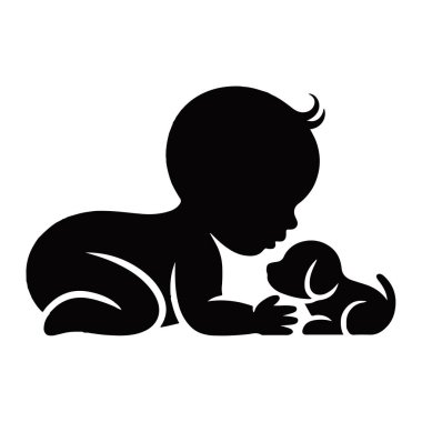 Şirin Bebek Köpek Oynuyor, Masum Çocukluk Bağları ve Hayvan Sevgisi Silueti