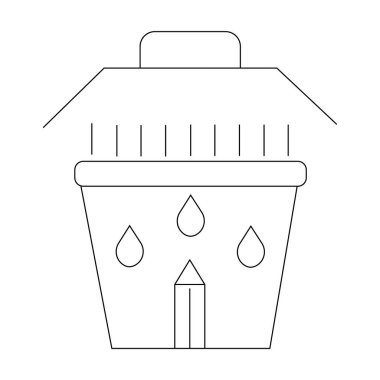 Yağmur Evi Meteoroloji Damlası İklim Suyu Çizgisi Sanat Simgesi Simgesi