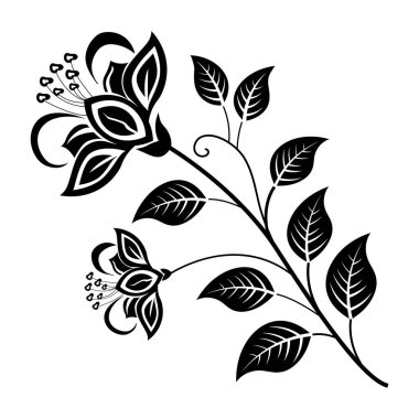 Çiçek Çiçeği Doğası Botanik Sanatı Yaprak Süsleme Çizgisi Vektörü