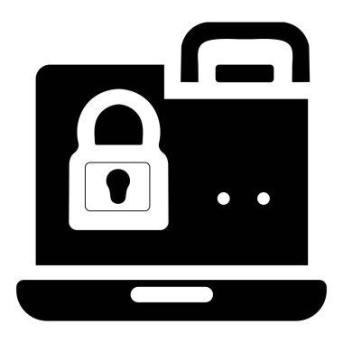 Laptop güvenlik kilidi, siber koruma, aygıt güvenlik simgesi, güvenli erişim sembolü, veri koruma kilidi, dijital güvenlik, bilgisayar güvenliği, gizlilik koruması, güvenlik aygıtı simgesi, siber güvenlik kilidi