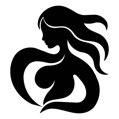 Kadın Profili Akan Saç Silueti Kadın Güzelliği Soyut Modern Zarif