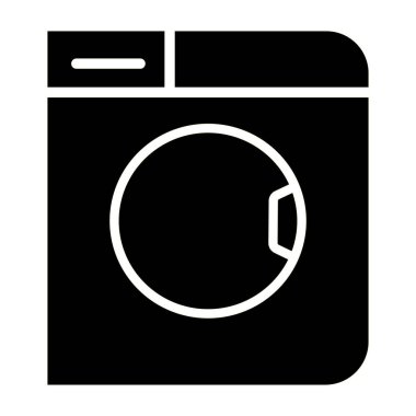 Çamaşır Makinası Çamaşırhanesi Simgesi Minimalist Ev Taşıyıcı Modern Siluet