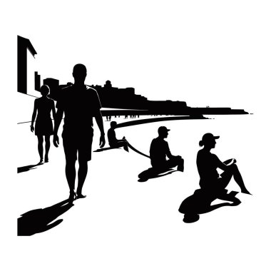 Beach People Leisure Seaside Relaxation Lifestyle Summer Silhouette Coast Freedom