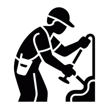 Tesisatçı Tamir Tesisatı Onarım Anahtarı Servis Kurulumu Teknisyen Silueti