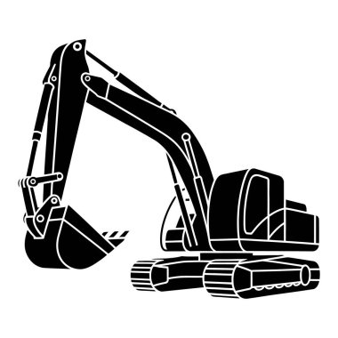 Kazıcı İnşaat Makinesi Ağır Mühendislik Endüstrisi Siluet Kazma Çalışması