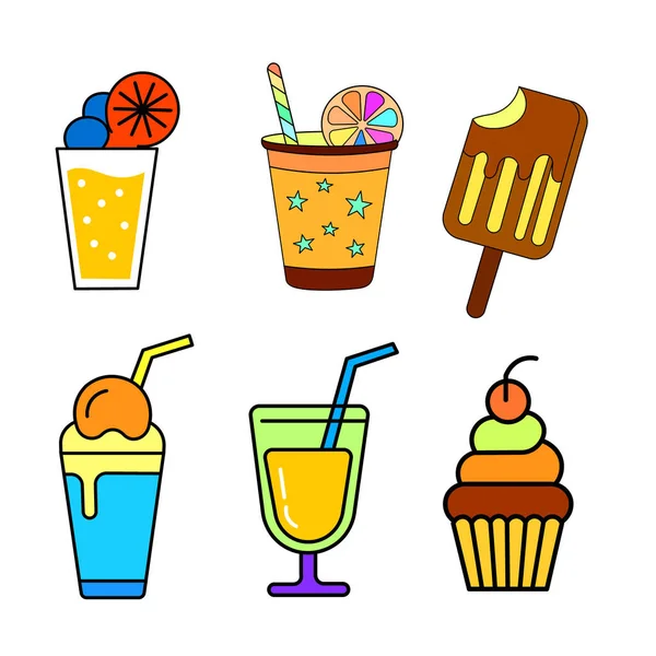 Buzlu Buzlu Meyve Suyu Yaz İçeceği Tatlı Yemek Renkli Resim Simgesi