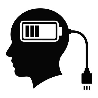 Beyin Enerjisi Bataryası Zihin Gücü Siluet Teknolojisi Zihinsel Odaklanma