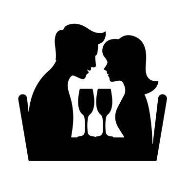 Aşk Çifti Akşam Yemeği İlişkisi Şarap Mahremiyet Silüeti Kutlaması