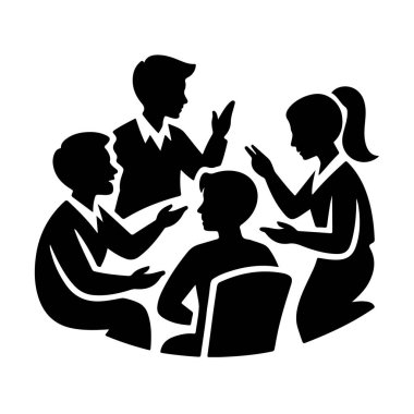 Tartışma Tartışması Çatışma Halkla İletişim Anlaşmazlığı Hareketi Grubu Silüeti