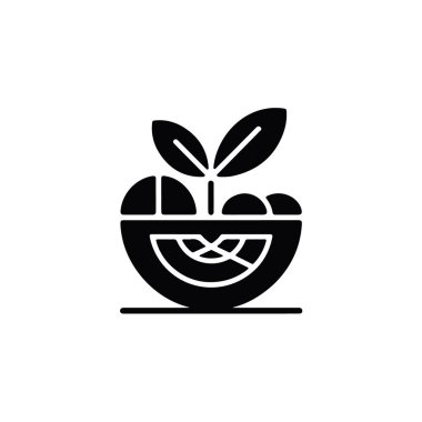 Beyaz Arkaplanda Siyah Elma Logosu Tasarımı