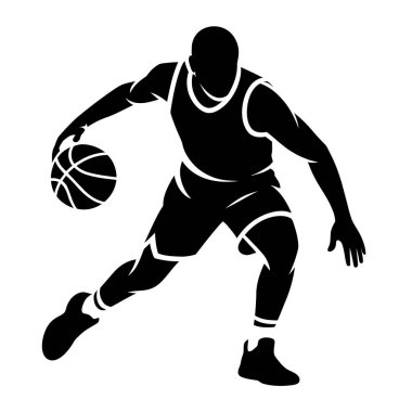 Basketbol sporcusu Dribble Action Siluet Yarışması Spor Yarışması