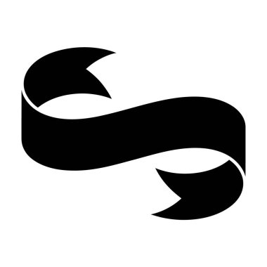 Kurdele Banner Dalgası Soyut Tasarım Dekorasyon Etiketi Sembol Grafiği