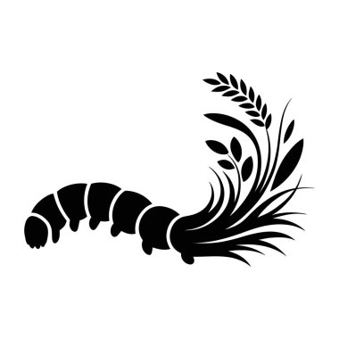 Yaratıcı Buğday Tırtıl Tarım Doğa Organik Kavram Logosu