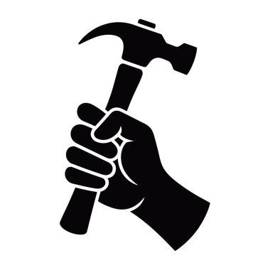 Güçlü El Tutma Çekiç İnşaat Aracı Sembolü