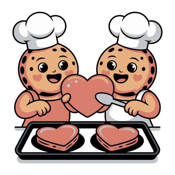 Çizgi film Kurabiyeleri Mutfakta Kalp Şeklinde İkram Ediyor