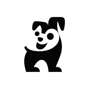 Happy Cartoon Dog Illustration on White Background