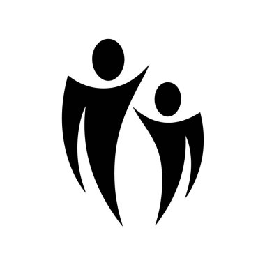 Birliktelik ve destek içinde duran iki kişinin siyah siluetleri.