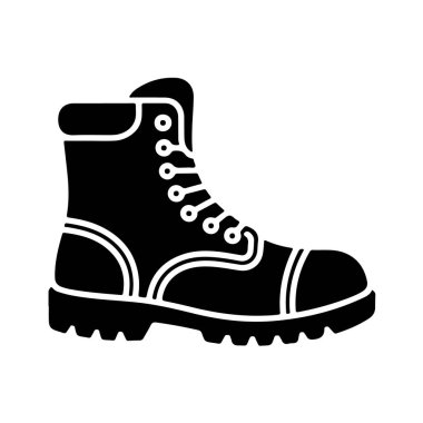 Beyaz çizgili, kenar görünümlü, beyaz arkaplanda izole edilmiş siyah bot simgesi