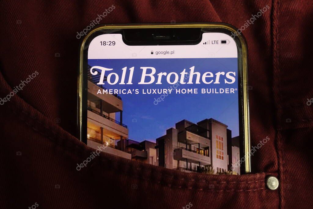 KONSKIE, POLAND - July 22, 2021: Toll Brothers Inc logo displayed on mobile phone