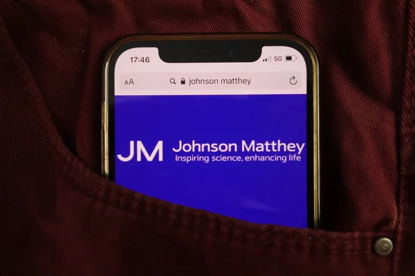 Konskie Polonia Agosto 2021 Johnson Matthey Plc Logo Displayed Mobile — Foto de Stock