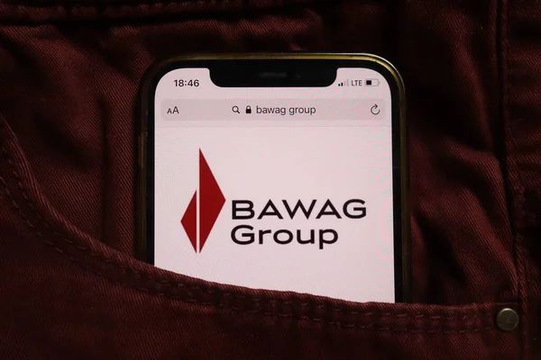 Konskie Poland September 2021 Bawag Group Logo Displayed Mobile Phone — Stock Photo, Image