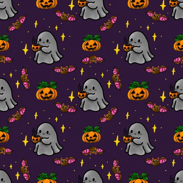   Hayaletli Şirin Cadılar Bayramı Kusursuz Deseni,