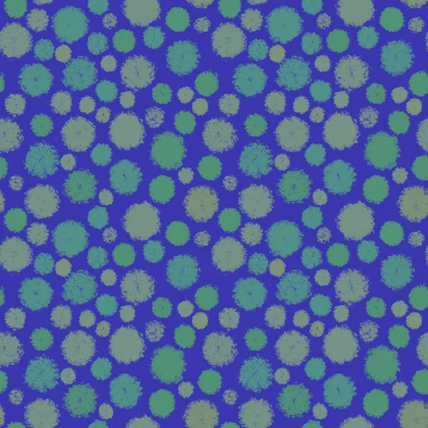   Açık yeşil renkli grafik daireli koyu mavi bir arkaplanda kusursuz desen