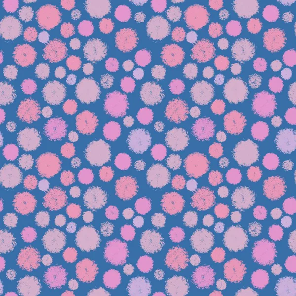   Mavi arkaplan ve desenli pembe daireler ile kusursuz desen