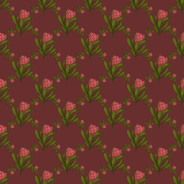   El yapımı protea botanik dikişsiz tasarım