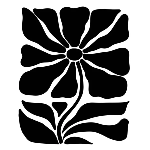 Monokrom stili klasik ayçiçeğine etiketler, baskılar, giysiler ve ev dekorasyonu için modern, keskin bir estetik verir.