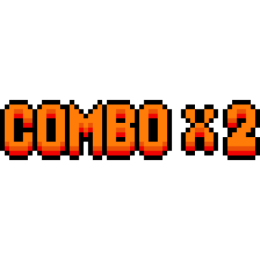 Power or score message in arcade game, game message, pixel art game object