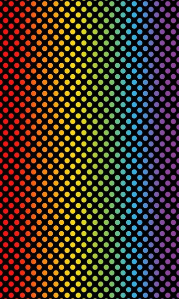 Siyah arkaplanda gökkuşağı yarım ton deseni, soyut noktalı