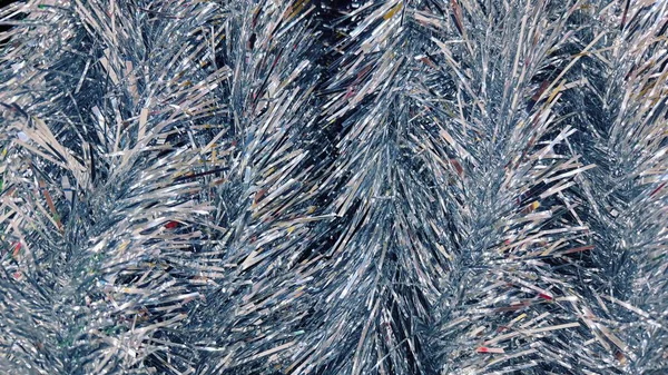 Silver Tinsel Noel Çiçeği Arka planı, Noel süslemesi dokusu