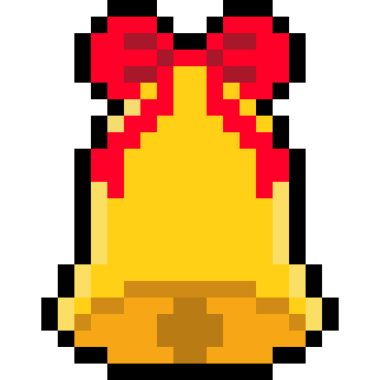 Altın Noel Çanı, Pikselli Sanat Noel Çanı, Kırmızı Fiyonklu Noel Çanı, Noel çanı ikonu