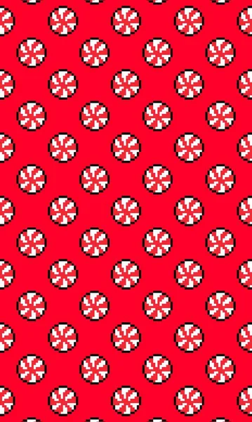 Naneli Şekerleme Pikseli Kusursuz Şekerlemesiz Kırmızı ve Beyaz Noel Tatlı Tasarımı