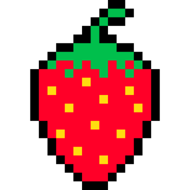 Piksel Sanat Çileği Retro Meyve Simgesi, Çizgi Film Çileği