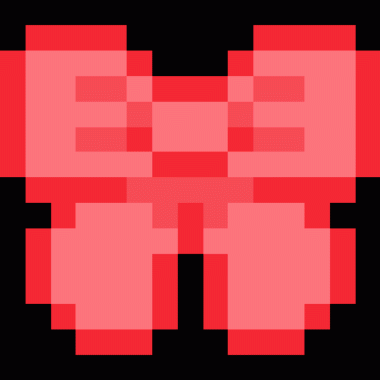 Piksel Sanat Kırmızı Fiyonk Kurdelesi, 8-bit Hediye Dekorasyonu, Retro Oyun Elementi