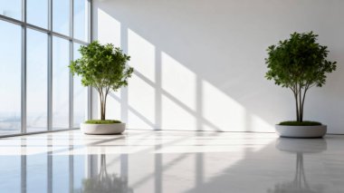 interior design of empty office room 3 d