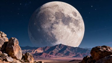 Gece gökyüzündeki ay.