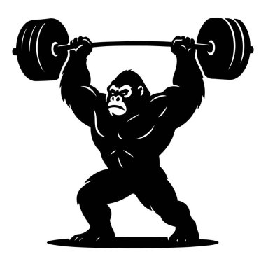 Kaslı bir maymun, yoğun bir odaklanma ve şişkin bir güçle başınızın üzerinde büyük bir halter kaldırır. Yoğun ifadesi ve cesur grafik tarzı gücü, çabayı, kararlılığı ve ilkel ham gücü vurguluyor.