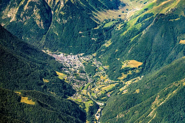 french pyrnes mountains aerial plane view