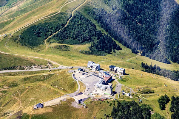 french pyrnes mountains aerial plane view